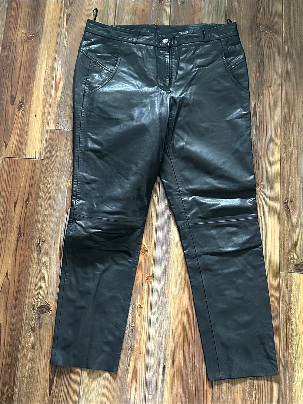 French Connection Black genuine Leather Pants US 6